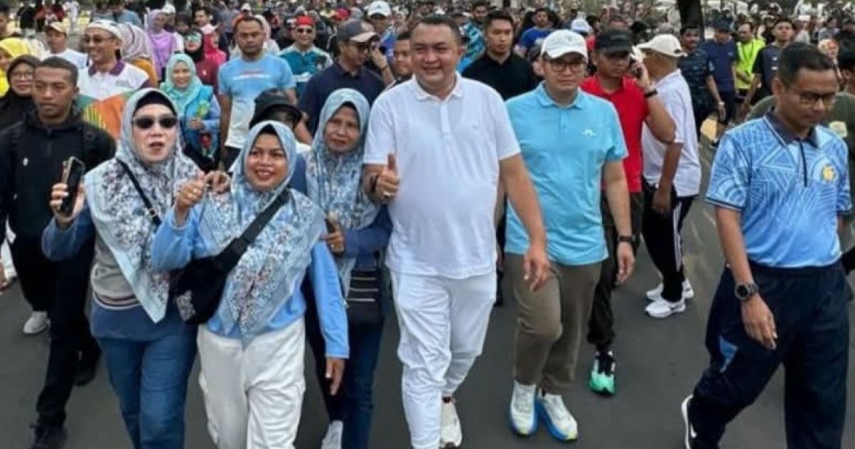 Bupati Bogor, Rudy Susmanto saat mengikuti CFD Tegar Beriman.