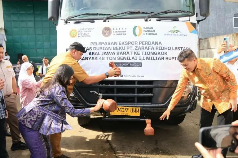 Durian Bogor Tembus Pasar Internasional, Bupati Rudy Susmanto Lepas Ekspor Perdana 48 Ton Durian Beku ke Tiongkok Senilai Rp5,1 Miliar