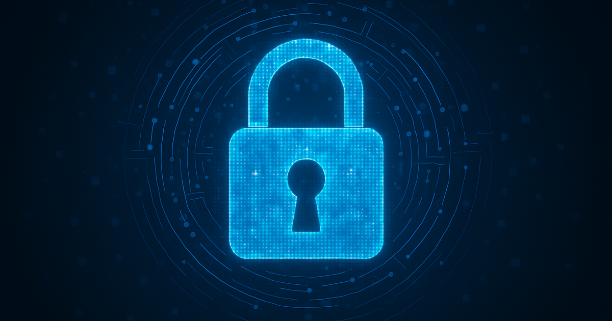 Ilustrasi gembok digital yang melindungi data pribadi dari ancaman siber.