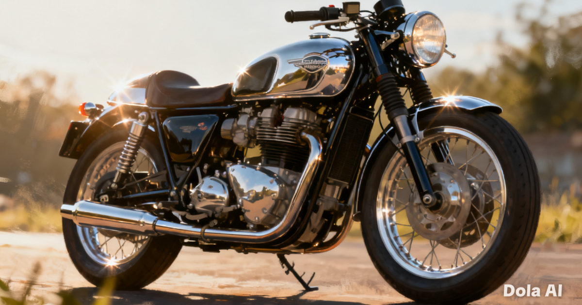 Ilustrasi motor klasik legendaris yang terawat sempurna, menunjukkan potensi nilai investasi yang tinggi bagi kolektor.